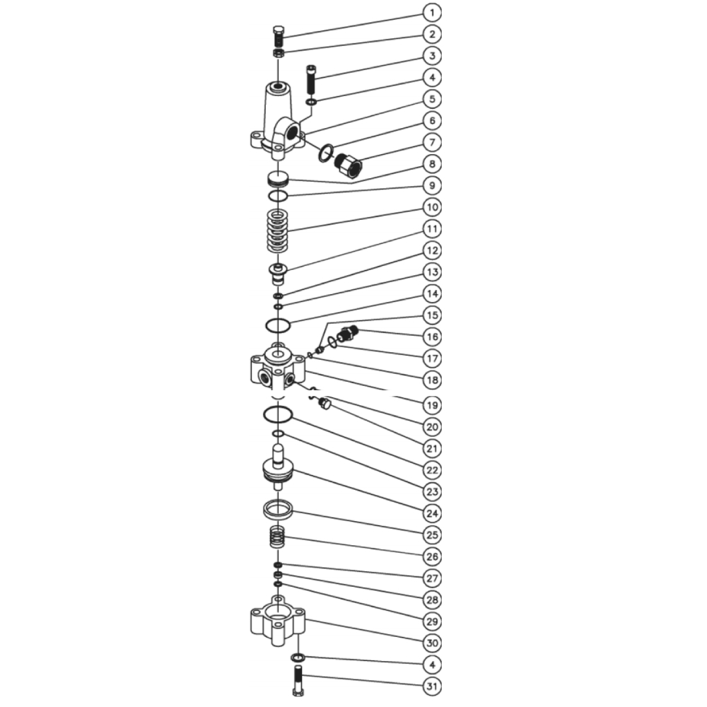 Unloader Diagram and Parts List for HS-3505-1MGH  Mi-T-M Pressure Washer