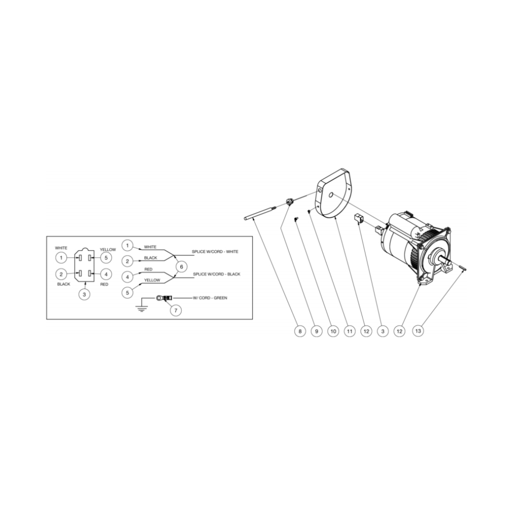 Alternator Diagram and Parts List for HS-3006-0MGD  Mi-T-M Pressure Washer