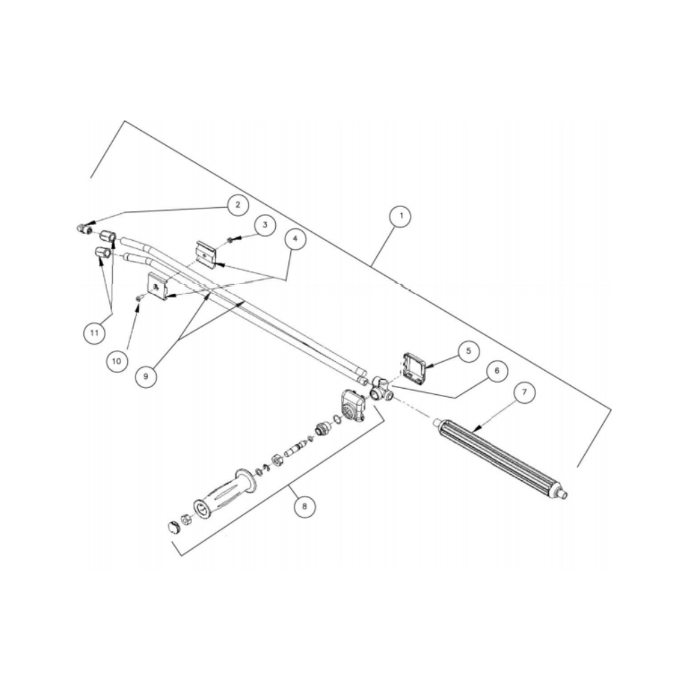 Dual Lance Diagram and Parts List for HDS-4005-0B7G  Mi-T-M Pressure Washer