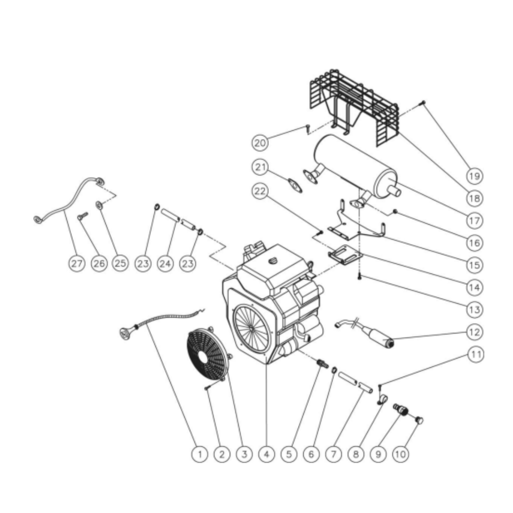 Engine Diagram and Parts List for HDS-3506-0K6A  Mi-T-M Pressure Washer