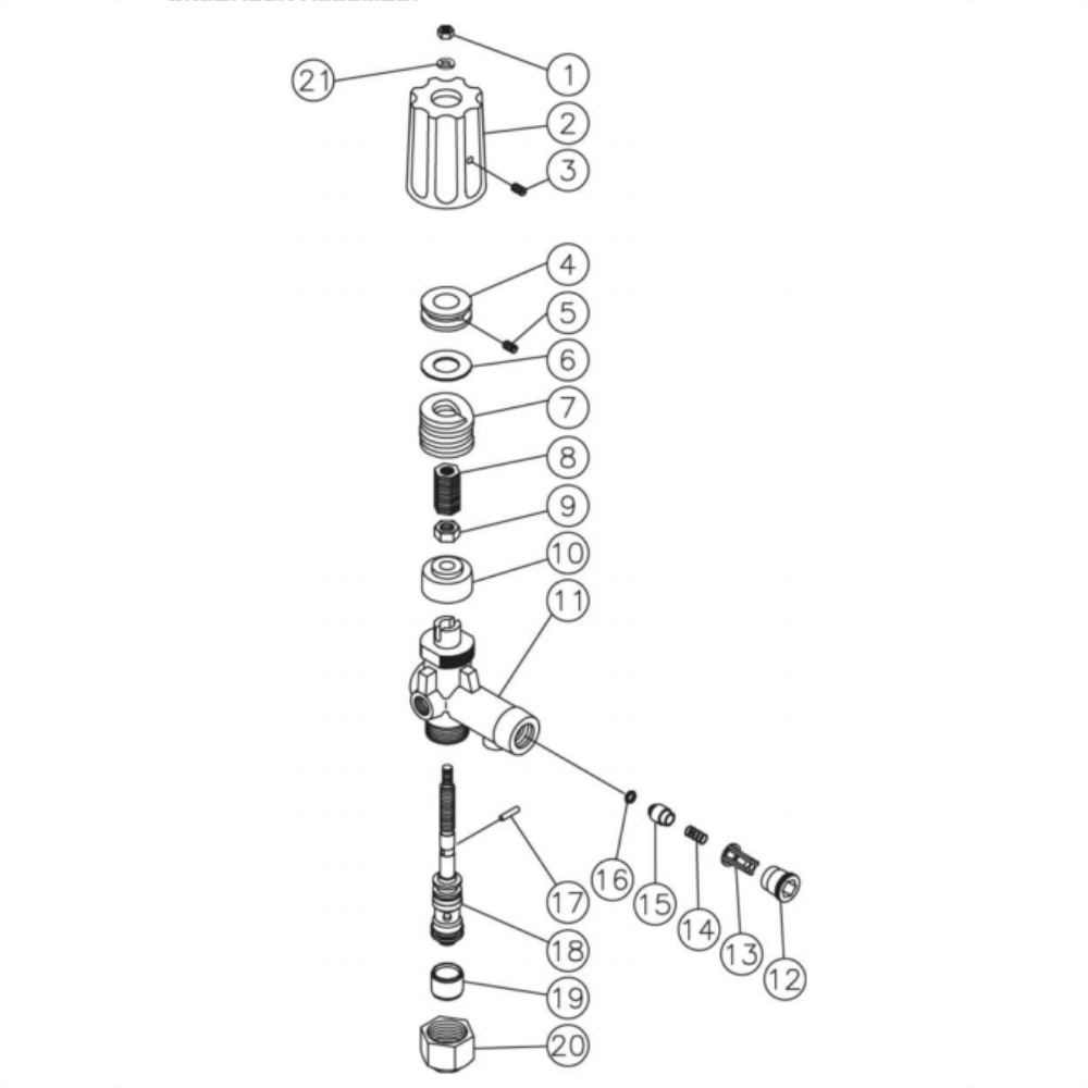 Unloader Diagram and Parts List for HG-3004-3208  Mi-T-M Pressure Washer
