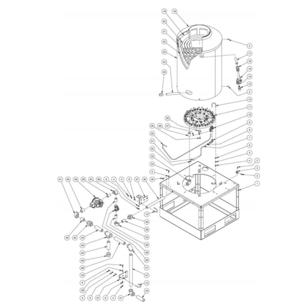 Burner Diagram and Parts List for HG-3004-1208  Mi-T-M Pressure Washer