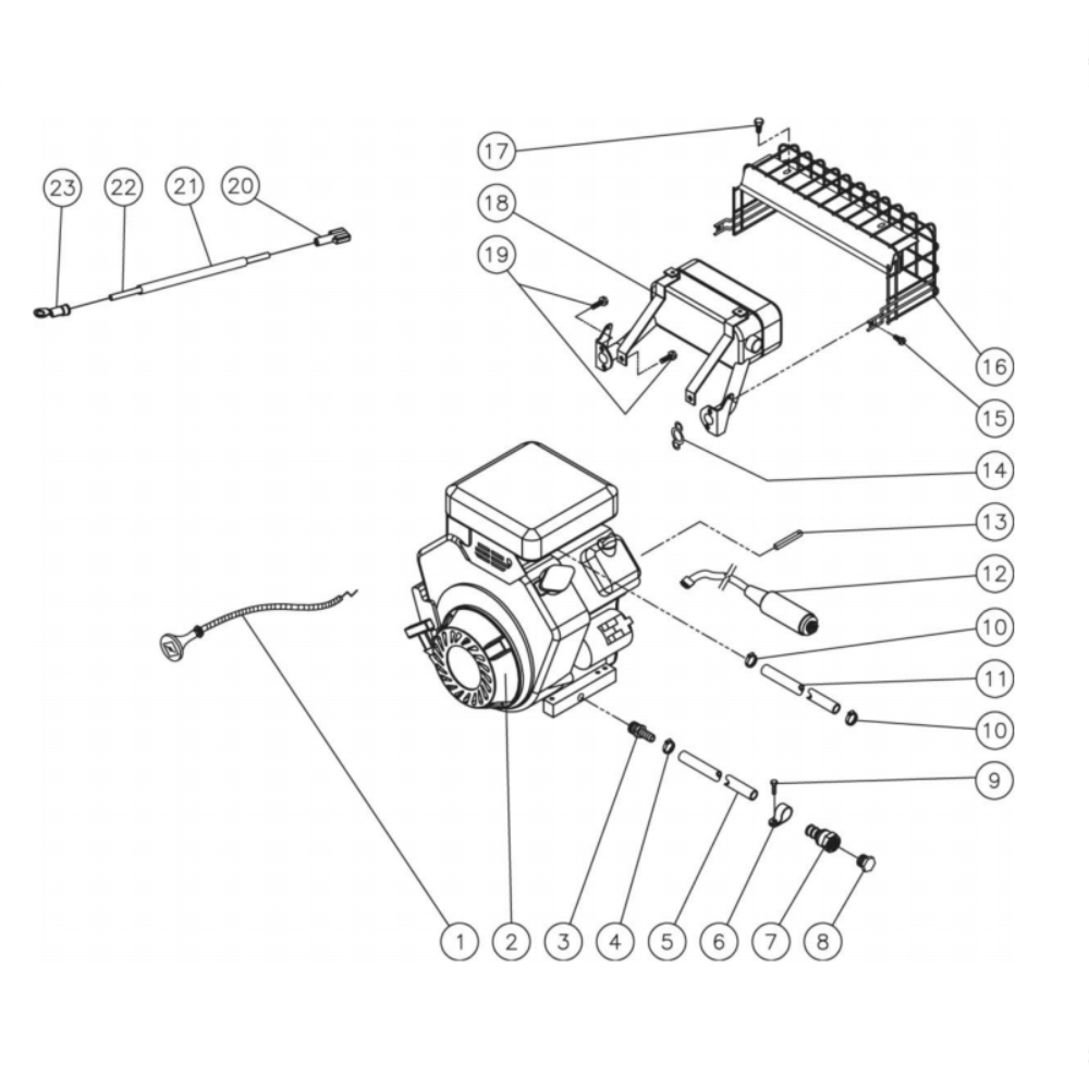 Engine Diagram and Parts List for HDC-3005-0V6G  Mi-T-M Pressure Washer