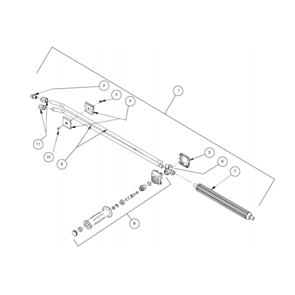 Dual Lance Diagram and Parts List for HG-3004-3208  Mi-T-M Pressure Washer