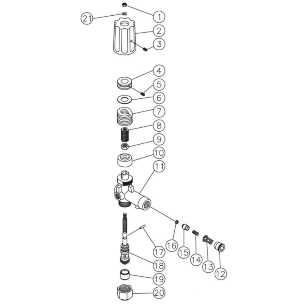Unloader Diagram and Parts List for HHS-2004-2E2G  Mi-T-M Pressure Washer