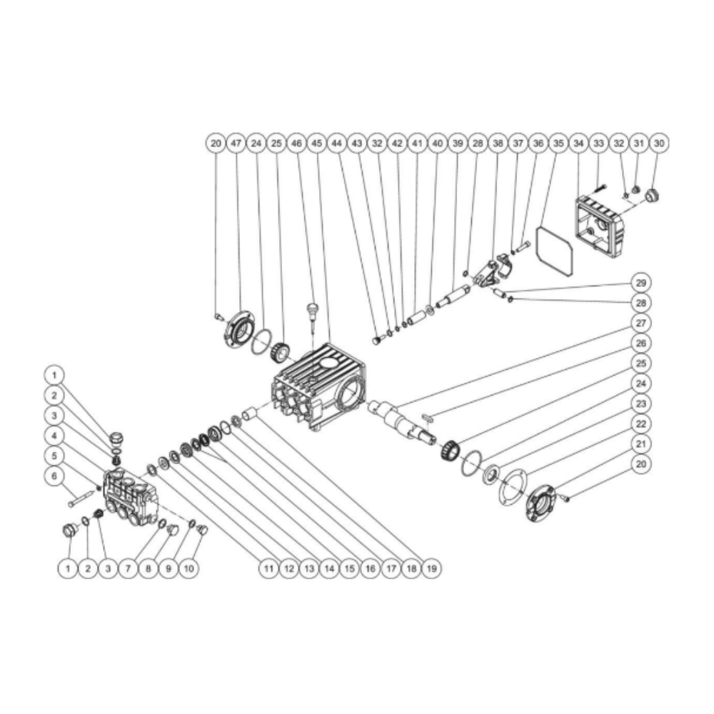 Pump Diagram and Parts List for HHD-3005-0E3G  Mi-T-M Pressure Washer