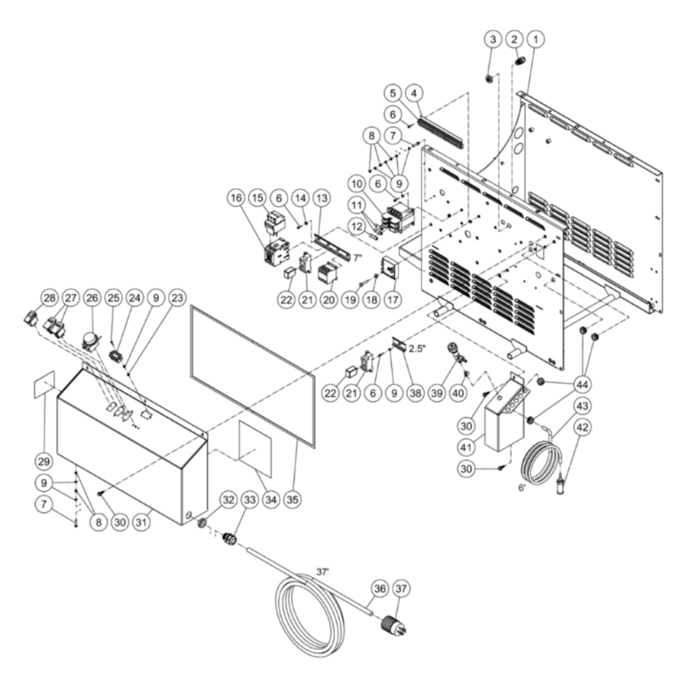 Electric Box Diagram and Parts List for HHS-3005-2E9G  Mi-T-M Pressure Washer