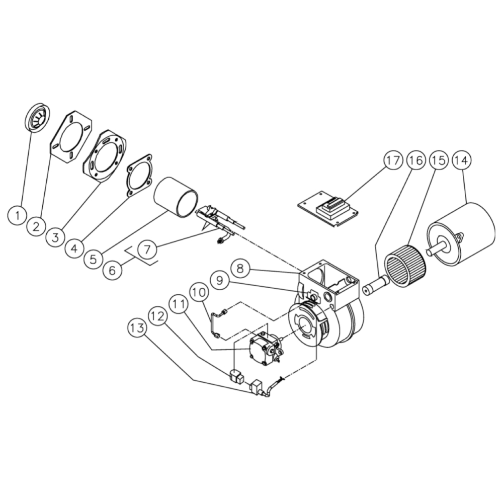 Burner Diagram and Parts List for HHS-3004-0E9A  Mi-T-M Pressure Washer