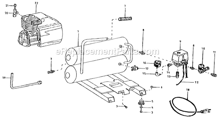 Tank Assembly For Ac1-Hh04-05M (After S/N 20043258) Diagram and Parts List for AC1-HE15-05M  Mi-T-M Compressor