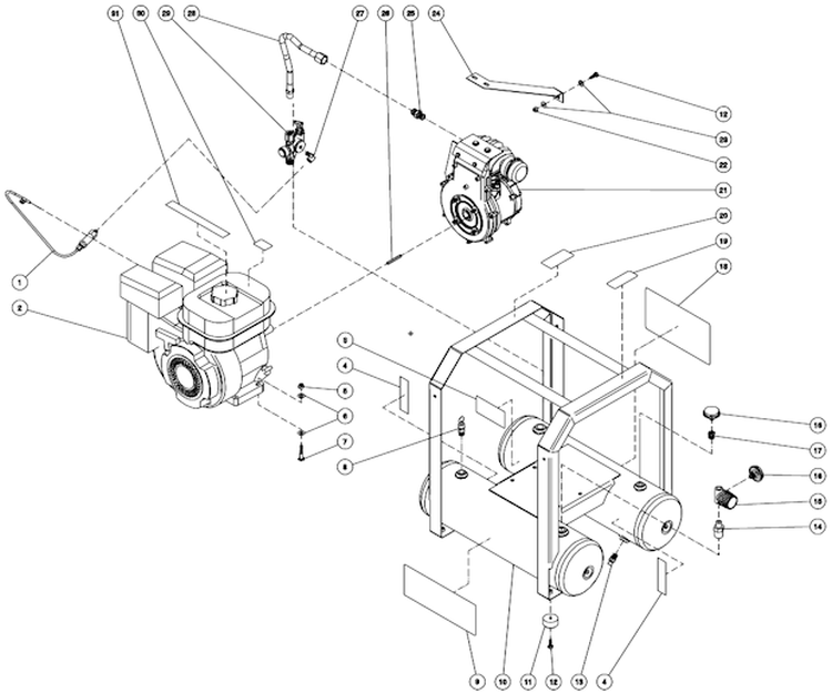 Tank Assembly For Ac1-Hr45-05M (Before S/N 20043258) Diagram and Parts List for AC1-HR45-05M  Mi-T-M Compressor