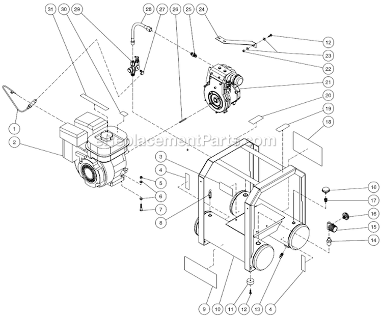 Tank Assembly For Ac1-Hr45-05M (After S/N 20043258) Diagram and Parts List for AC1-HR45-05M  Mi-T-M Compressor