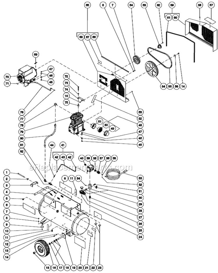 Tank Assembly For Ac1-Pe02-20M (After S/N 20026497) Diagram and Parts List for AC1-PE02-20M  Mi-T-M Compressor