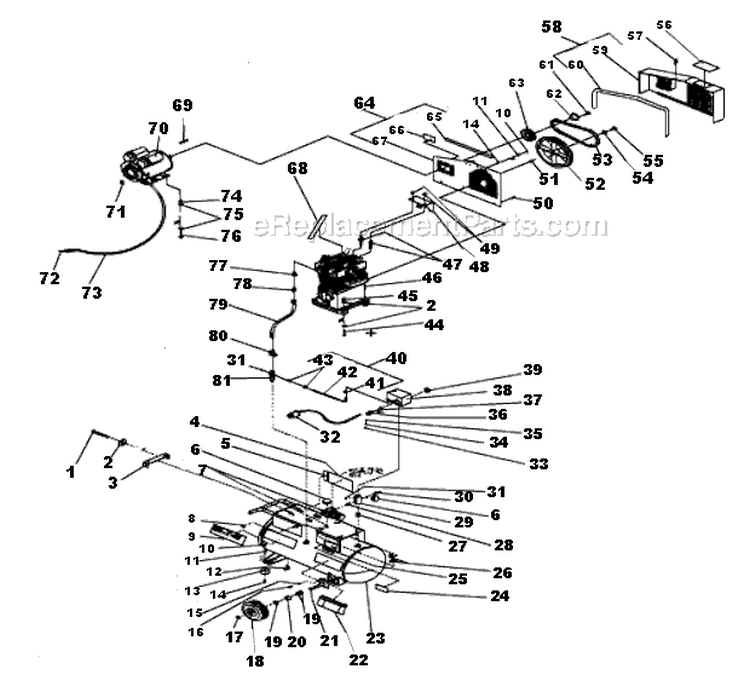 Tank Assembly (Before Serial Number 20026386) Diagram and Parts List for AC1-PE03-20M  Mi-T-M Compressor