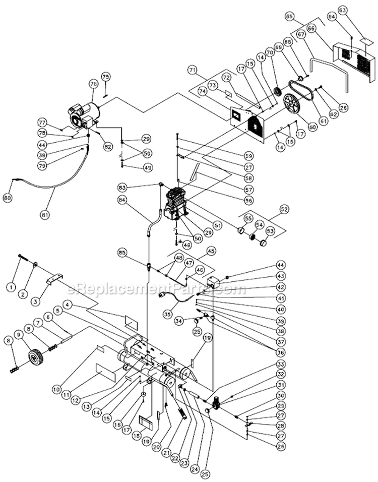 Tank Assembly For Ac1-Pe15-08M1 (After S/N 20012792) Diagram and Parts List for AC1-PE15-08M1  Mi-T-M Compressor