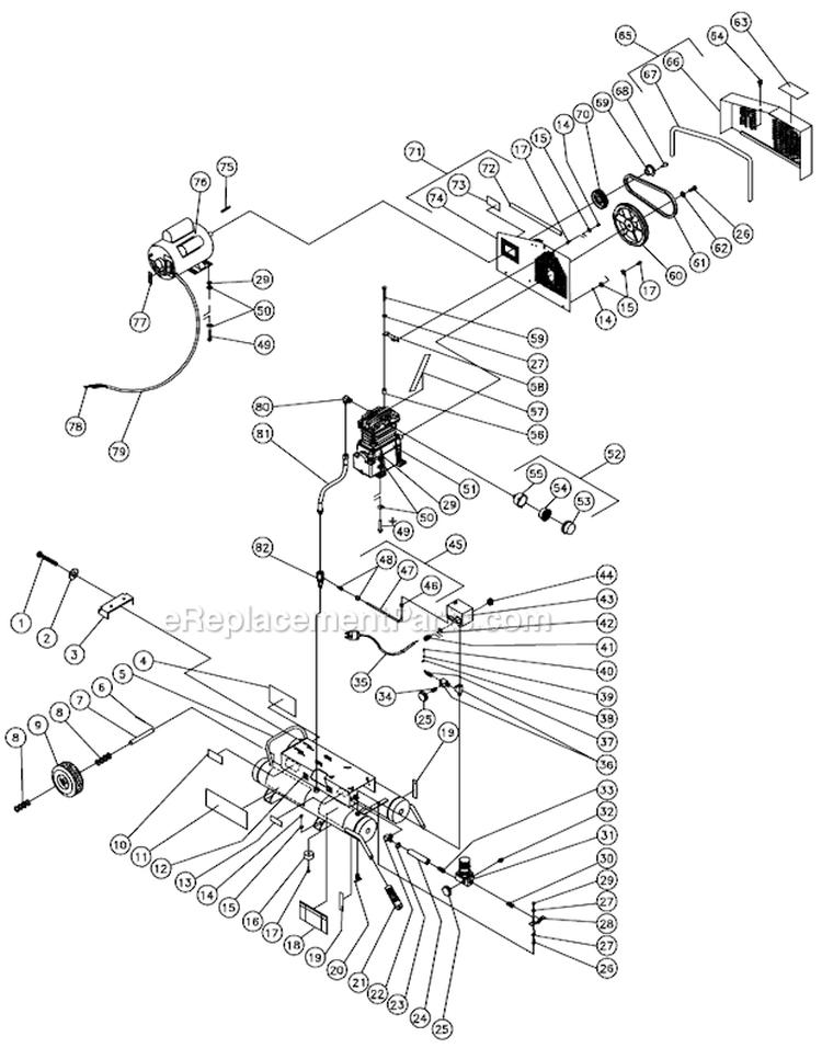 Tank Assembly For Ac1-Pe15-08M (After S/N 20012374) Diagram and Parts List for AC1-PE15-08M  Mi-T-M Compressor