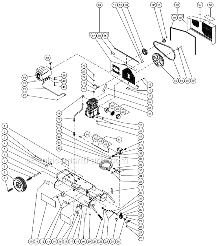 Tank Assembly For Ac1-Pe15-08M (After S/N 20026733) Diagram and Parts List for AC1-PE15-08M  Mi-T-M Compressor
