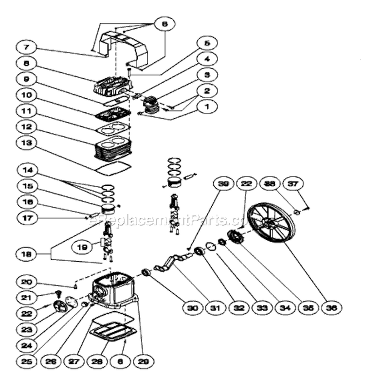 Tank Assembly For Ac1-Se05-80M (After S/N 20027015) Diagram and Parts List for AC1-SE05-80M  Mi-T-M Compressor