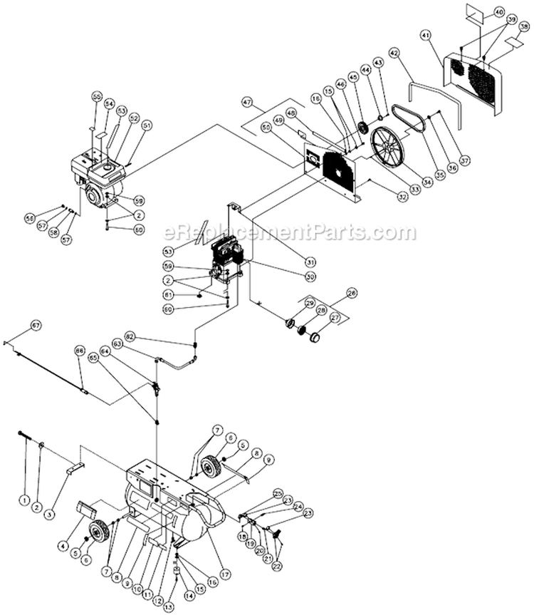 Tank Assembly For Ac2-Ph11-20M (Before S/N 20014134) Diagram and Parts List for AC2-PH11-20M  Mi-T-M Compressor