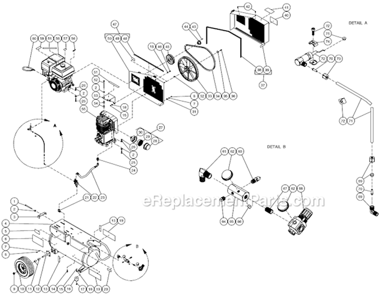 Tank Assembly For Ac2-Ph11-20M (After S/N 20031738) Diagram and Parts List for AC2-PH11-20M  Mi-T-M Compressor