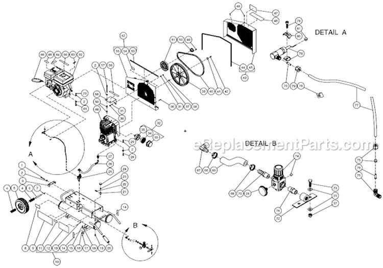 Tank Assembly For Ac2-Pr09-08M (After S/N 20024259) Diagram and Parts List for AC2-PR09-08M  Mi-T-M Compressor