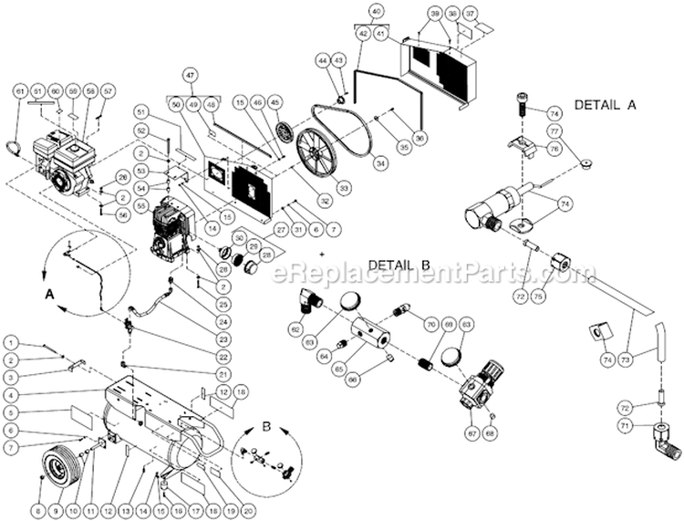 Page G Diagram and Parts List for AC2-PR09-20M  Mi-T-M Compressor
