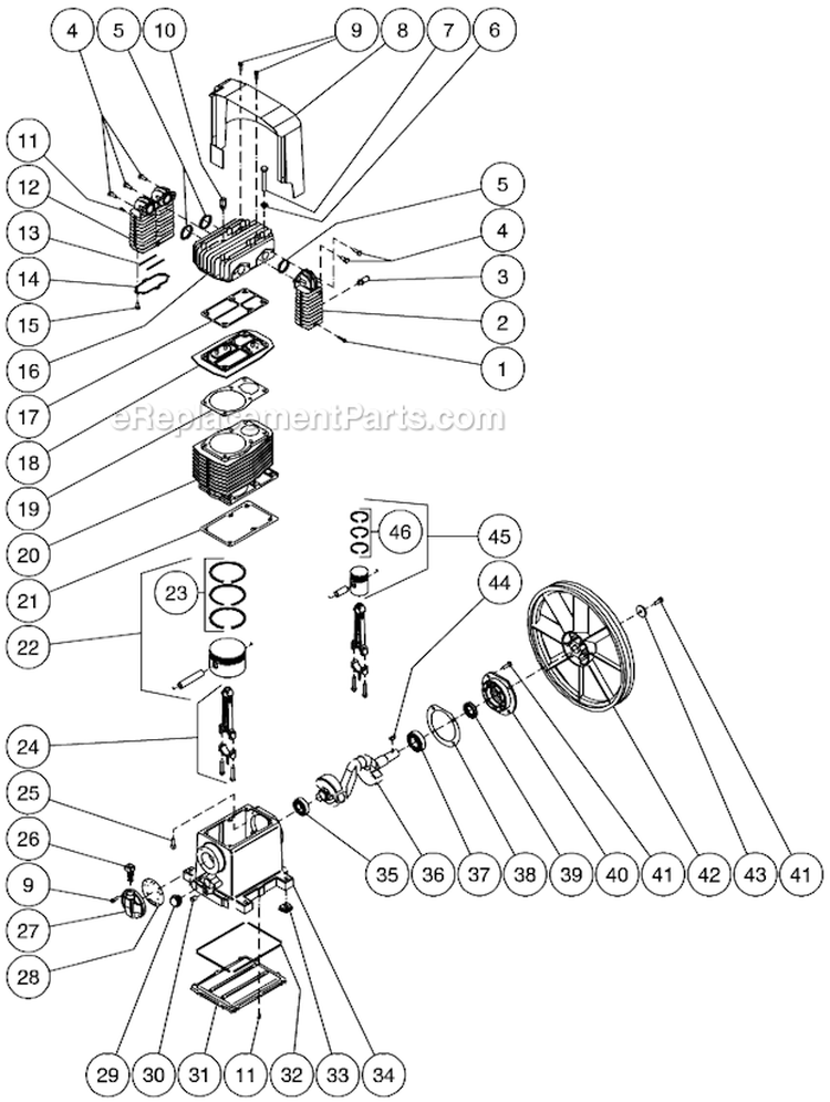 Page B Diagram and Parts List for AC2-PV11-30M  Mi-T-M Compressor