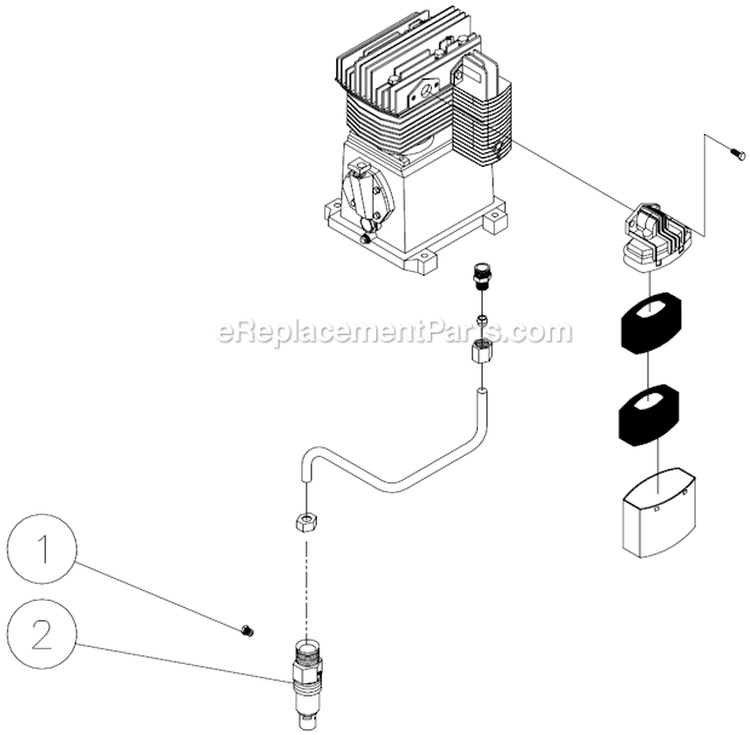 Check Valve/ Pilot Valve Change 2 Diagram and Parts List for AC2-SE05-60M  Mi-T-M Compressor