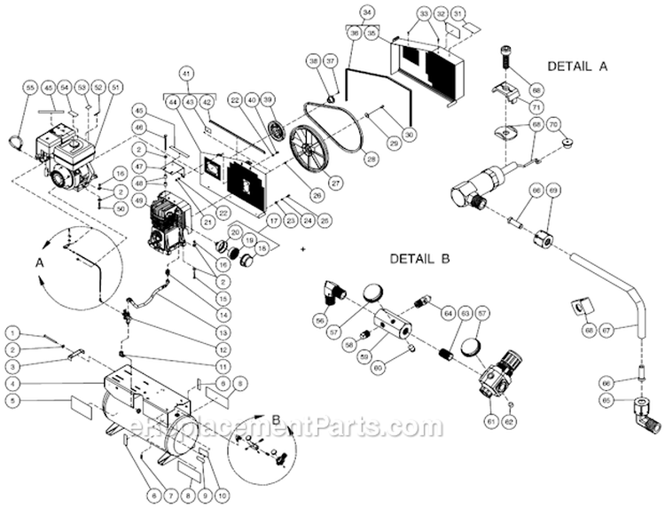 Page G Diagram and Parts List for AC2-SH08-20M  Mi-T-M Compressor