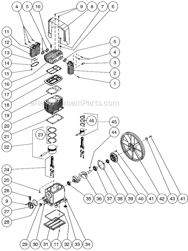 Page B Diagram and Parts List for AC2-SH11-30M  Mi-T-M Compressor