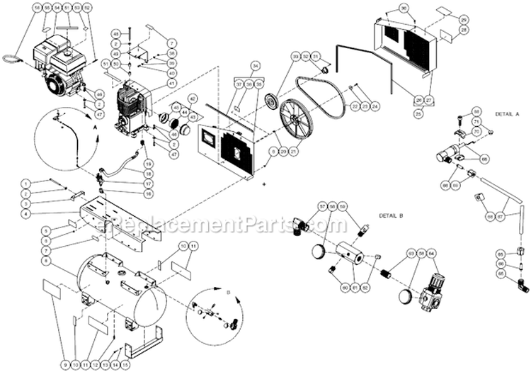 Page G Diagram and Parts List for AC2-SH11-30M  Mi-T-M Compressor