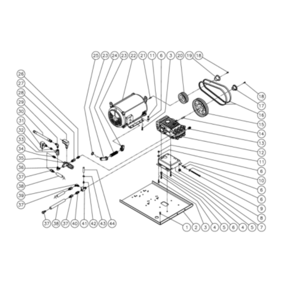 Motor/Pump Diagram and Parts List for HHD-3005-0E5G  Mi-T-M Pressure Washer