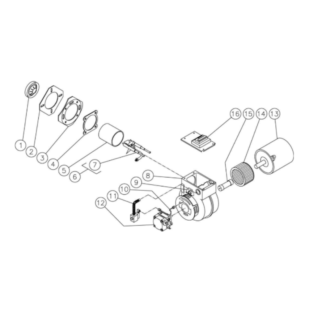 Burner Diagram and Parts List for HHD-3005-0E9G  Mi-T-M Pressure Washer