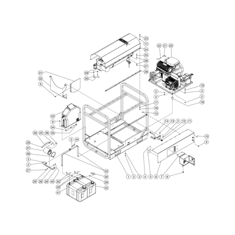 Unit Diagram and Parts List for HS-3506-0MGH  Mi-T-M Pressure Washer
