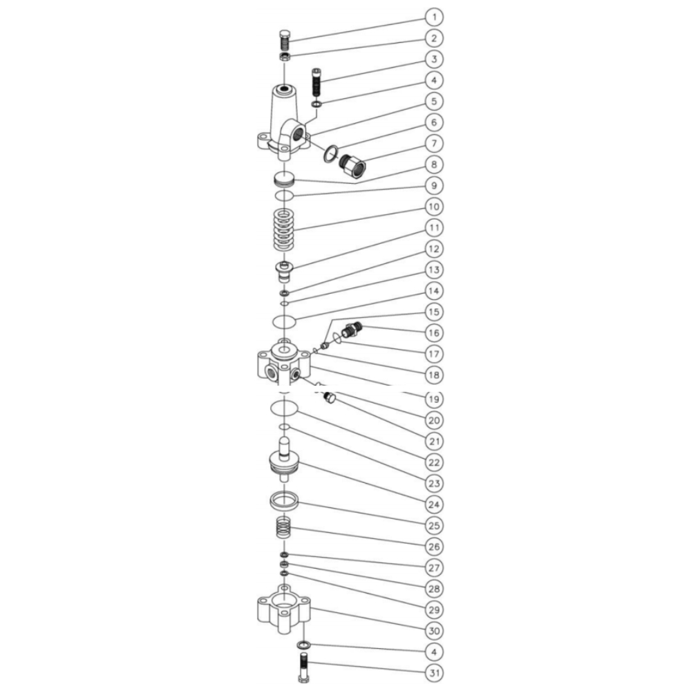 Unloader Diagram and Parts List for HDC-3505-1H6G  Mi-T-M Pressure Washer