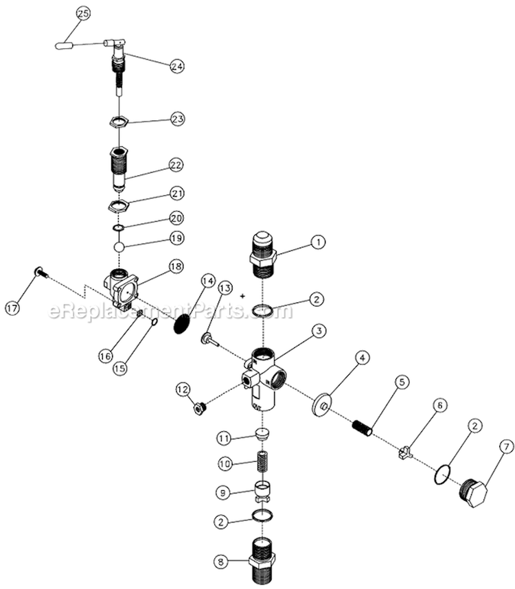 Pilot Valve Diagram and Parts List for AM2-PE05-08M  Mi-T-M Compressor