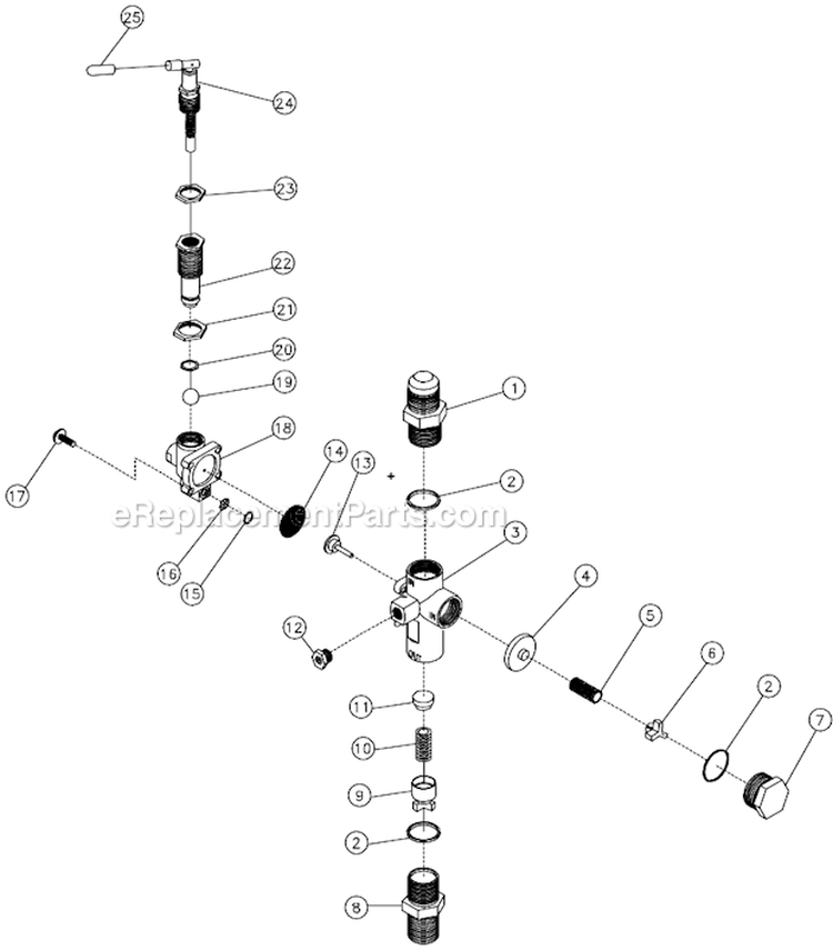 Pilot Valve Diagram and Parts List for AM2-PR09-08AB  Mi-T-M Compressor
