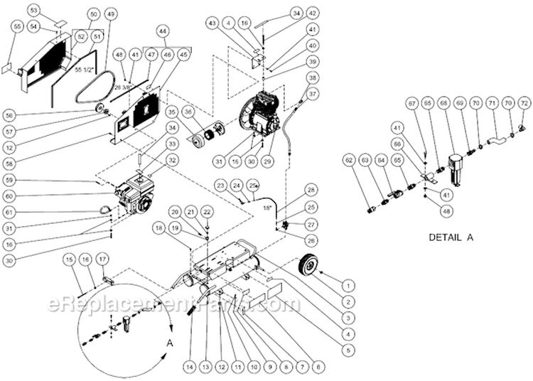 Tank Assembly Diagram and Parts List for AM2-PR09-08AB  Mi-T-M Compressor
