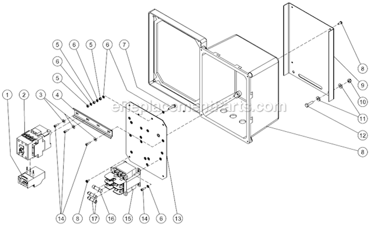 Starter-460V Diagram and Parts List for AM2-VE75-80M  Mi-T-M Compressor