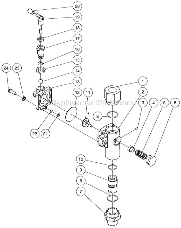 Pilot Valve Diagram and Parts List for AS2-PV13-30M  Mi-T-M Compressor