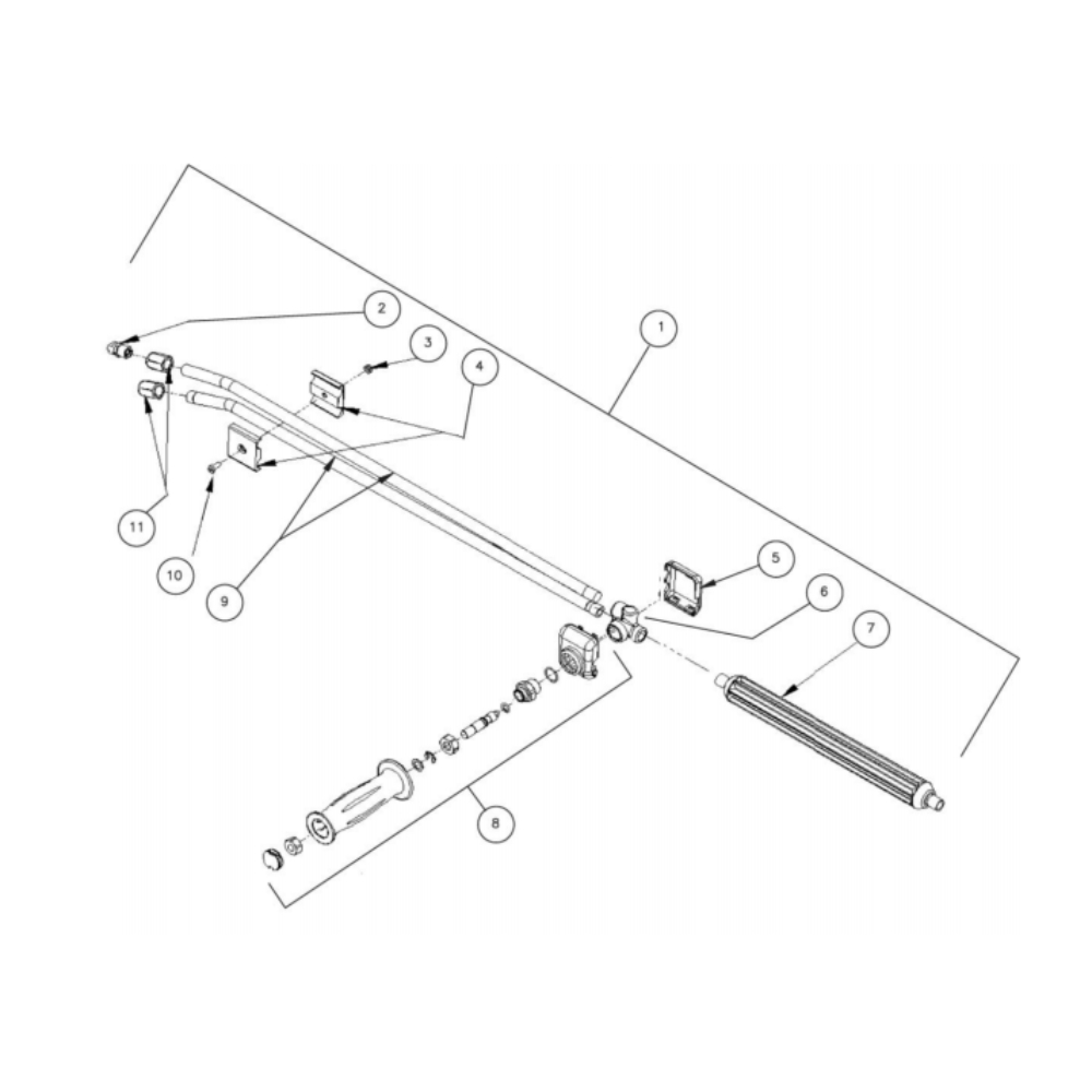 Dual Lance Diagram and Parts List for HG-1805-3460  Mi-T-M Pressure Washer