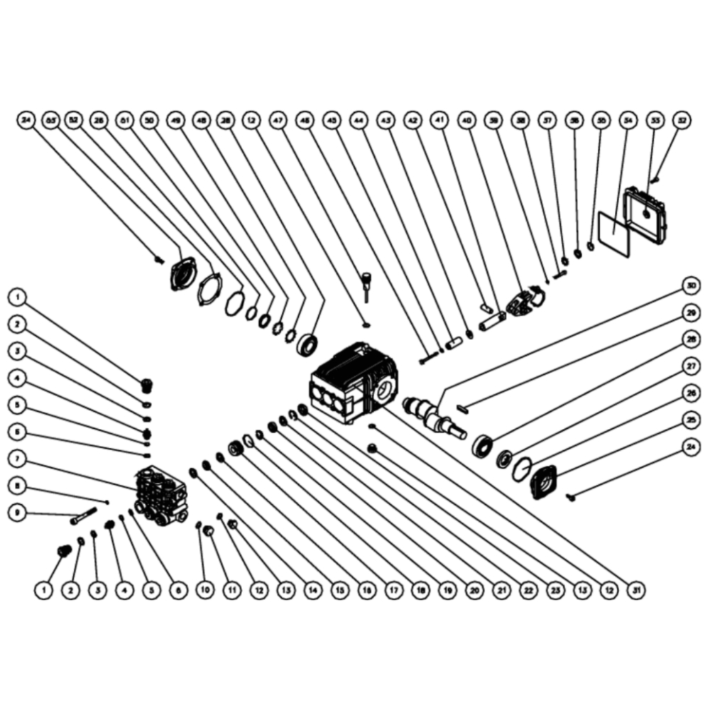 Pump Diagram and Parts List for HDS-3506-0H6A  Mi-T-M Pressure Washer