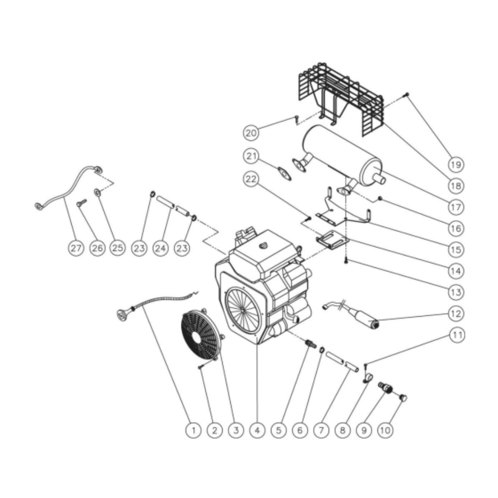 Engine Diagram and Parts List for HDS-3008-0K6G  Mi-T-M Pressure Washer