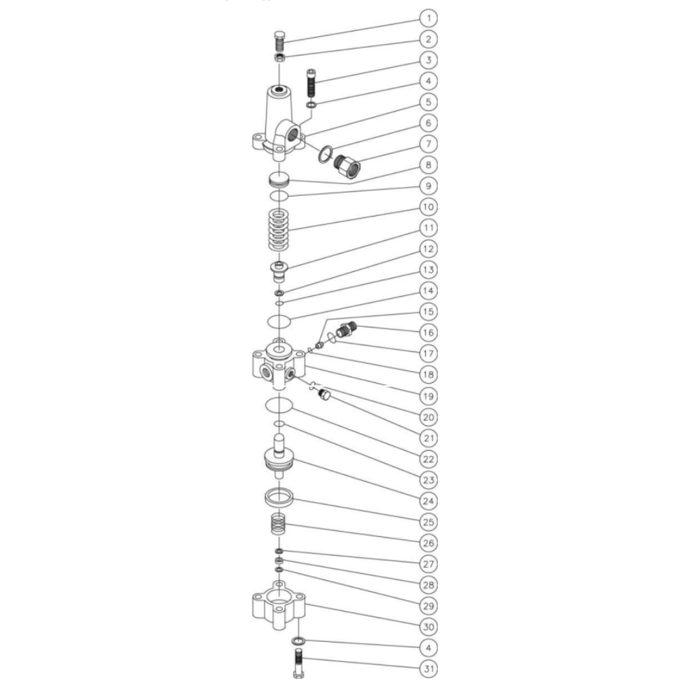 Unloader Diagram and Parts List for HS-3006-0MDK  Mi-T-M Pressure Washer