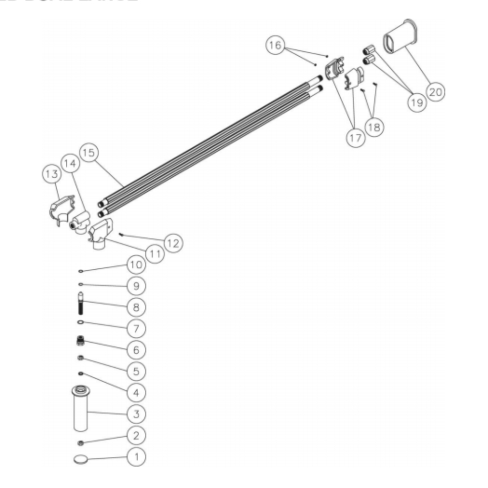 Angled Dual Lance Diagram and Parts List for HS-3008-0MGH  Mi-T-M Pressure Washer