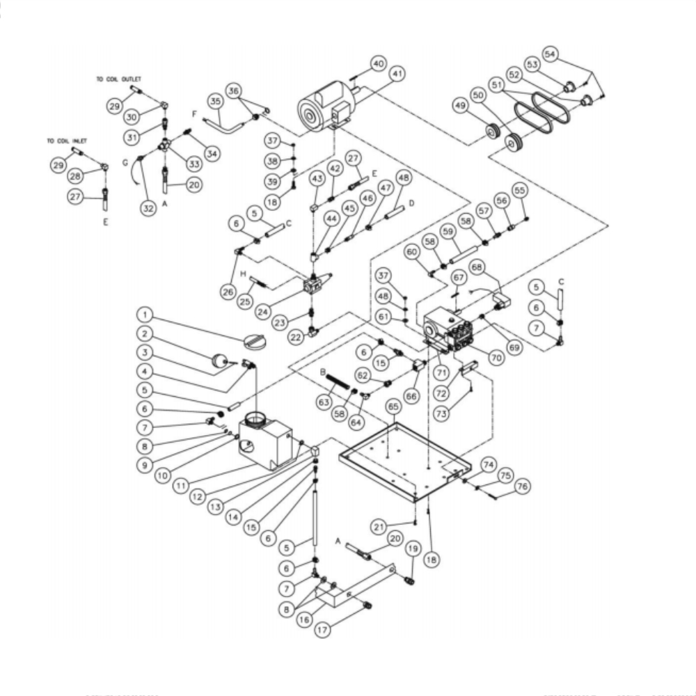 Motor/Pump Diagram and Parts List for HG-3004-0M10  Mi-T-M Pressure Washer
