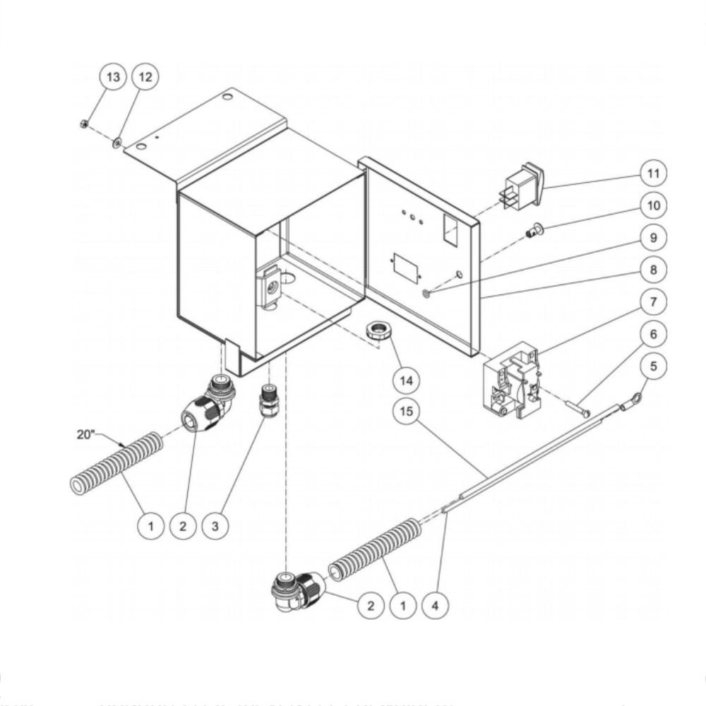 Electrical Box Diagram and Parts List for HDC-3505-0K6G  Mi-T-M Pressure Washer