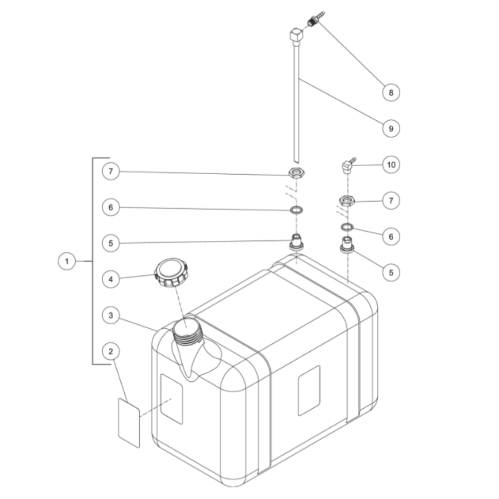 Burner Fuel Tank Diagram and Parts List for HDC-3505-0K6G  Mi-T-M Pressure Washer