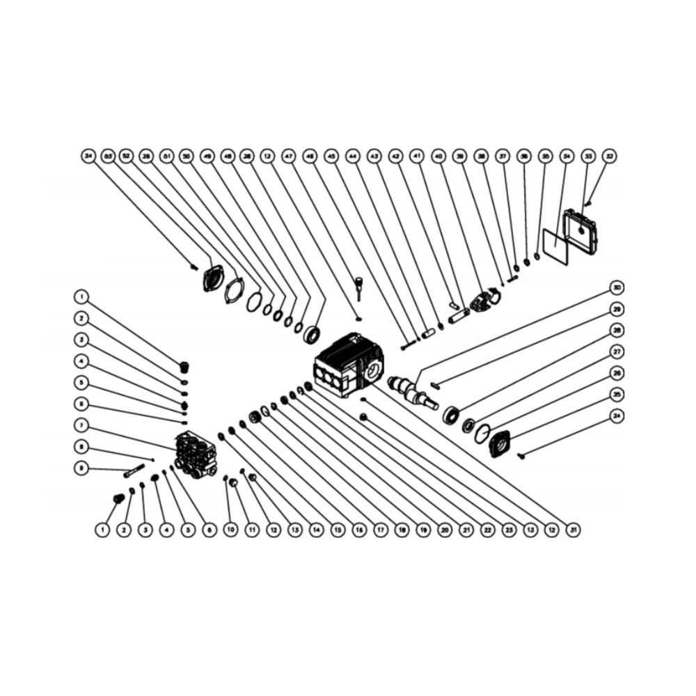 Pump Diagram and Parts List for HDS-4005-0H6A  Mi-T-M Pressure Washer