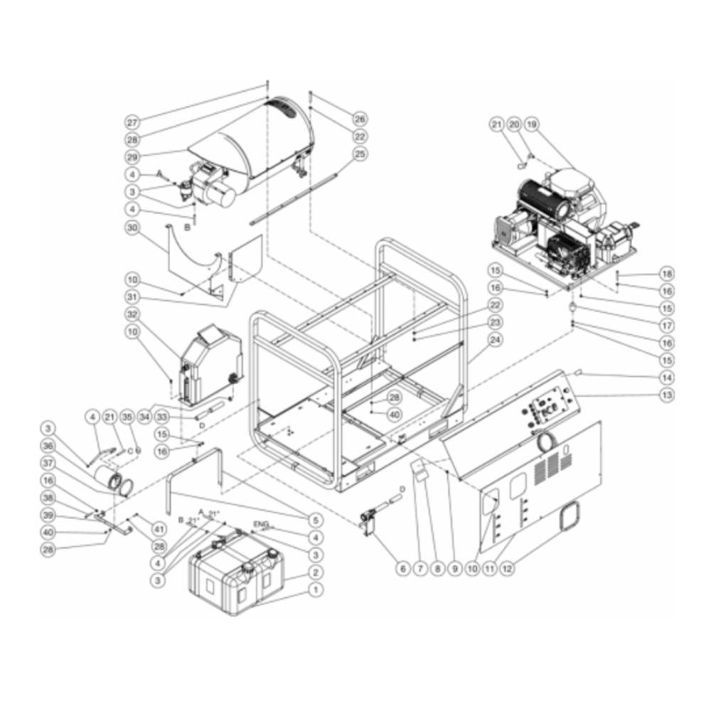 Unit Diagram and Parts List for HDS-3506-0K6G  Mi-T-M Pressure Washer
