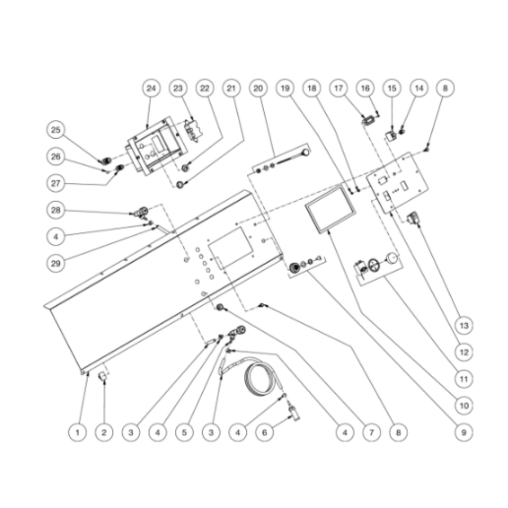 Control Panel Diagram and Parts List for HDS-3505-0R7G  Mi-T-M Pressure Washer